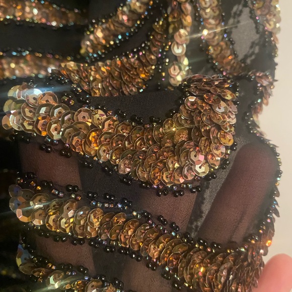 Oleg Cassini 80s Vintage Sequin top - semi sheer S AMAZING!! - Picture 4 of 6